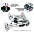thumbnail image 2 of Dual 600DB Dual Trumpets, Super Loud Horns Kit With Compressor Universal For 12V Cars Motorcycles Trucks Trains Boats, 2 of 5