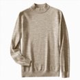 thumbnail image 4 of NOLDARES Mens Mock Turtleneck Long Sleeve Shirts Casual Basic T-Shirt Lightweight Mockneck Pullover for Men(W159-Brown), 4 of 4