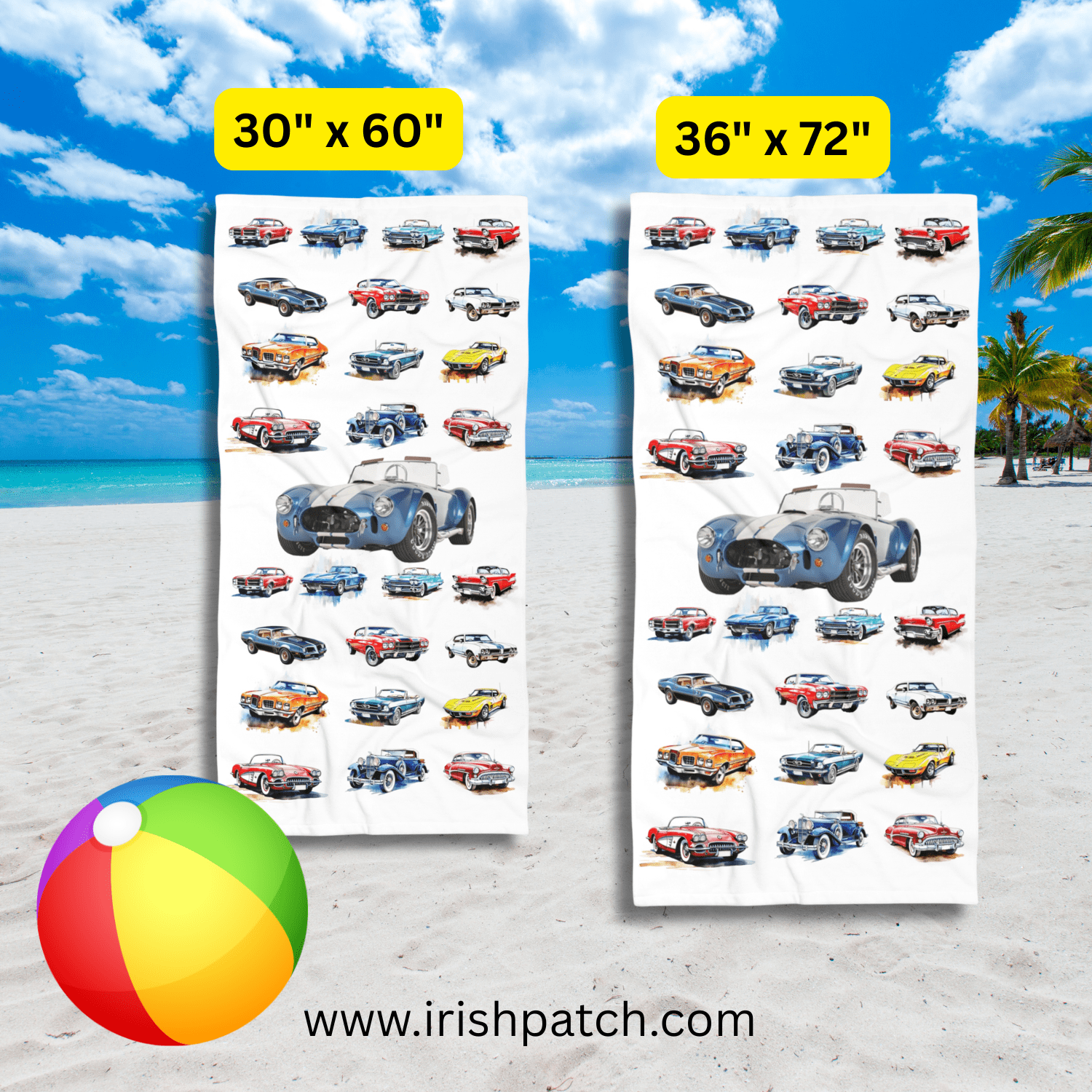 American Classic Cars, Beach Towels, limited edition, unique gifts.