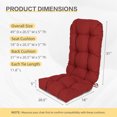thumbnail image 4 of Aoodor Outdoor Adirondack Chair Cushion Set, 49x20.5x5 inch Tufted Patio Rocking Chair Cushions, Set of 2, Red, 4 of 9