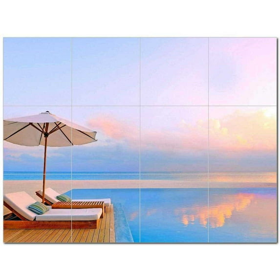 Beach Ocean Ceramic Tile Mural Kitchen Backsplash Bathroom Shower 400077-L43