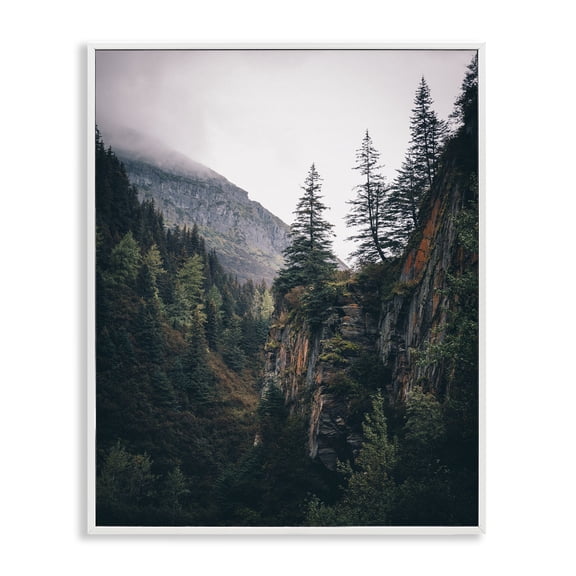 Stupell Industries Rustic Lodge Rustic Mountain Landscape White Framed Giclee Art, 16 x 20, by Daniel Sproul