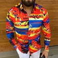 thumbnail image 2 of Camisa de fiesta de oficina para hombre, talla XL, blusa estampada de manga larga con cuello, 2 of 5