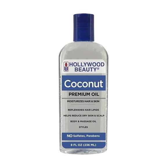 Hollywood Beauty Coconut Oil Moisturizes Hair and Skin, 8 oz
