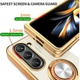 thumbnail image 3 of Compatible for Samsung Galaxy Z Fold 5 Case with Ring Holder Kickstand [with Magnetic] Soft TPU Shockproof Electroplated Protective Phone Case for Galaxy Z Fold 5 White, 3 of 12