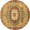 thumbnail image 1 of Ahgly Company Indoor Round Abstract Brown Modern Area Rugs, 3' Round, 1 of 4