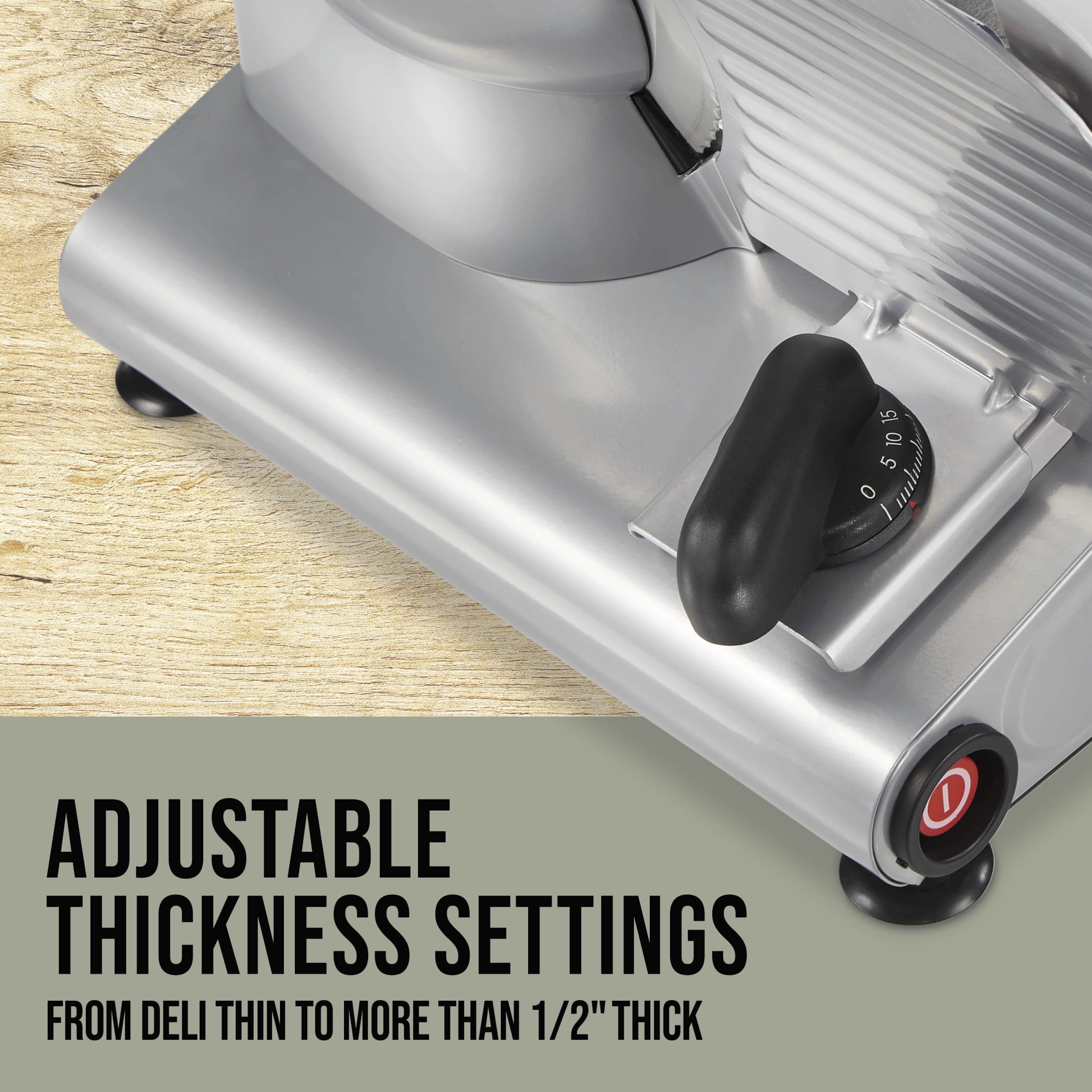 Mossy Oak 7.5 in. Stainless Steel Electric Meat Slicer, Adjustable Slice Thickness, with Food Pusher