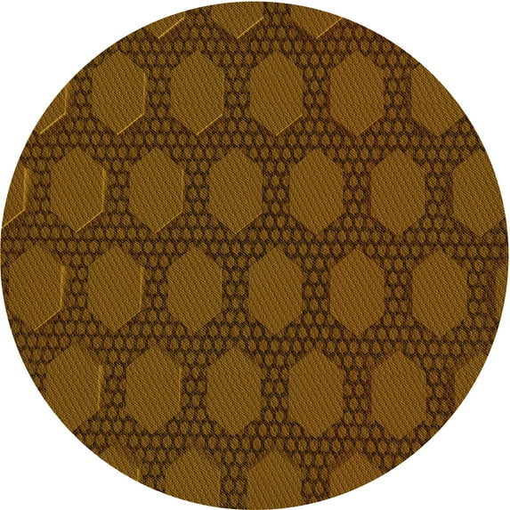 Ahgly Company Machine Washable Indoor Round Transitional Night Red Area Rugs, 3' Round