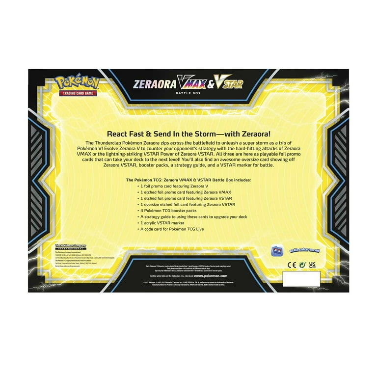Pokemon Cards - ZERAORA VMAX & VSTAR BATTLE BOX (4 packs, Foils