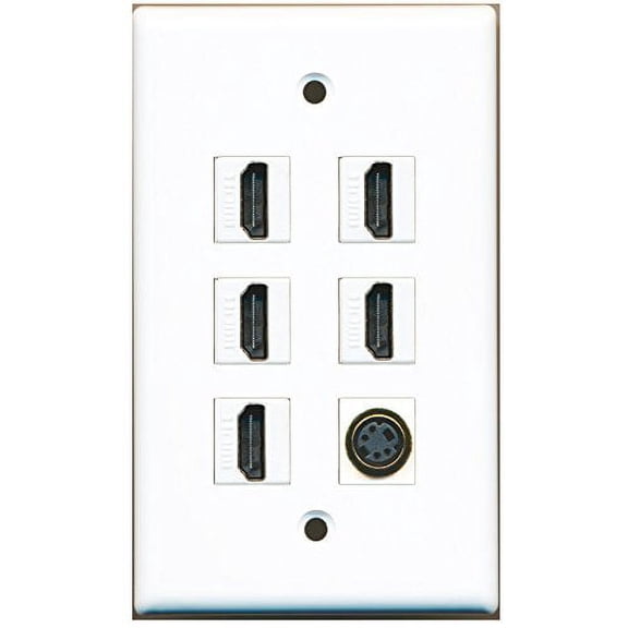 RiteAV - 5 HDMI 1 Port S-Video Wall Plate