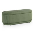 thumbnail image 5 of Furniture of America Cheri Chenille Modern Living Room Bedroom Storage Bench, Green, 5 of 18