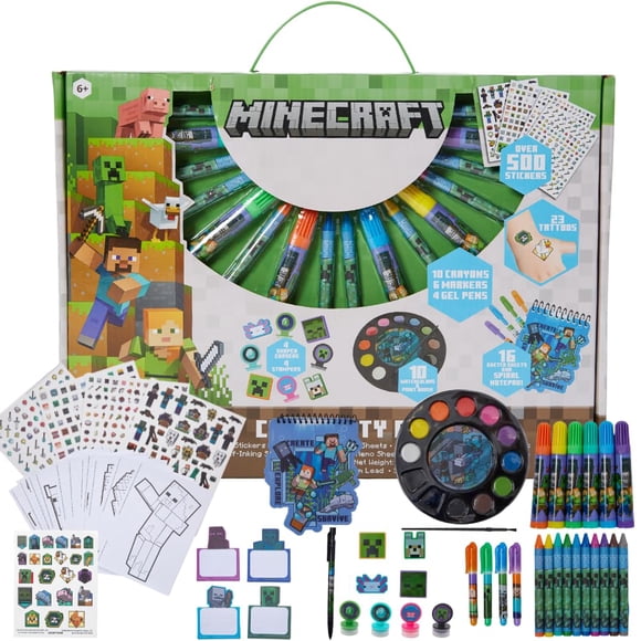 Set de arte con diseños innovadores de Minecraft con pegatinas y tatuajes