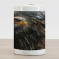 thumbnail image 2 of Eagle Ceramic Toothbrush Holder, Painting Style Bird Dark Feathers on Abstract Backdrop of USA, Decorative Versatile Countertop for Bathroom, 4.5" X 2.7", Brown Black Orange, 2 of 4