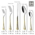 thumbnail image 4 of HOMEHUT 40-Pieces Flatware Set - Gold Cutlery Set Service for 8 People, 18/10 Premium Stainless Steel Silverware Cutlery, 24 Karat Gold-plated, 538G, 4 of 9