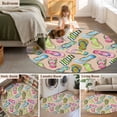 thumbnail image 5 of Round Rugs 3.3Ft, Summer Slippers Round Area Rug Washable Indoor Throw Carpet, Watercolor Flip Flops Ocean Beach Light Brown Soft Non Slip Circle Rug for Laundry Room Patio Home Decor Aesthetic, 5 of 8