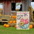 thumbnail image 6 of Welcome Fall Pumpkin Patch Decorative Garden Flag, Autumn Sunflower Flower Polka Dot Farmhouse Home Yard Outdoor Decor, Thanksgiving Pink Buffalo Plaid Check Small Outside Decoration 12 x 18, 6 of 6