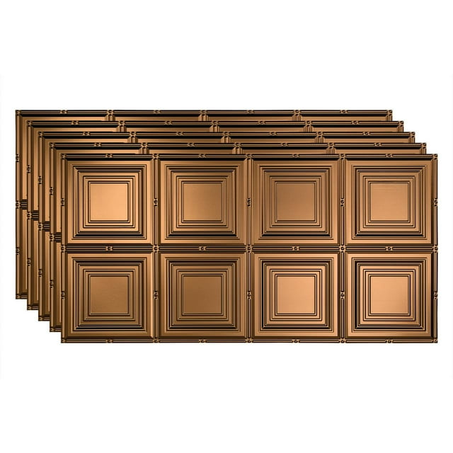 FASÄDE Portrait Decorative Vinyl 2ft x 4ft Glue Up Ceiling Panel in Oil Rubbed Bronze (5 Pack)