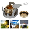 thumbnail image 3 of Eummy Portable Alcohol Stove Outdoor Picnic Stove Mini Alcohol Stove for Backpacking, Lightweight Brass Spirit Burner with Aluminium Stand for Camping Hiking, 3 of 7