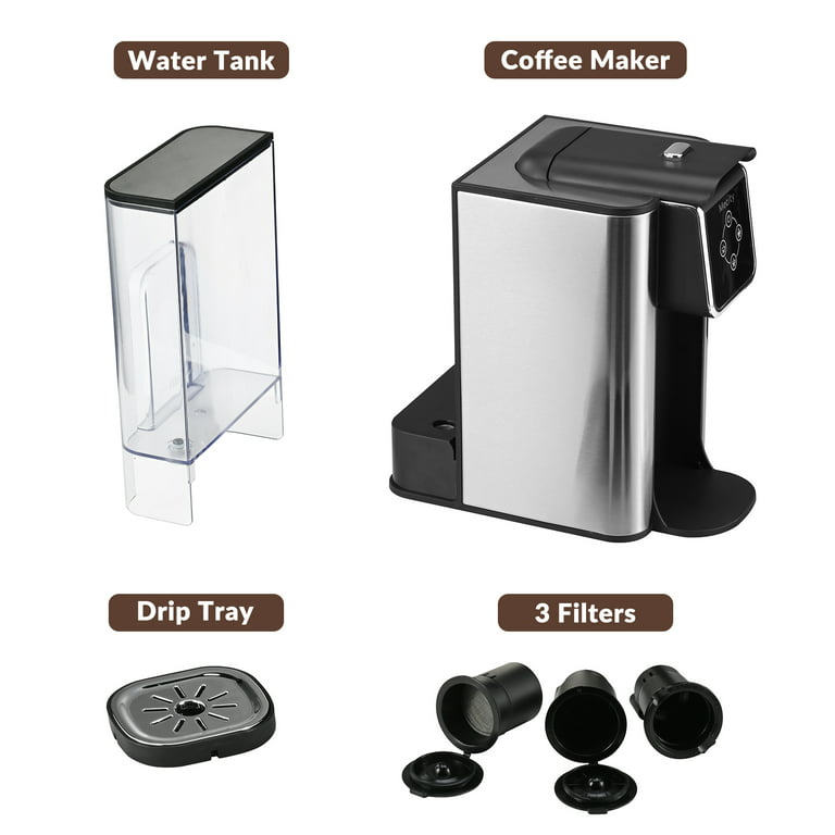 Mecity Coffee Maker 3-in-1 Single Serve Coffee Machine, For K-Cup Coffee  Capsule Pod, Ground Coffee Brewer, Loose Tea maker, 6 to 10 Ounce Cup,  Removable 50 Oz Water Reservoir, 120V 1150W,Black 
