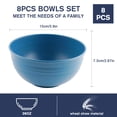 thumbnail image 3 of Lumikrypt 8Pcs 26oz Unbreakable Cereal Bowls Set, Reusable Plastic Wheat Straw Bowls, Microwave & Dishwasher Safe Bowls for Kitchen, Salad, Soup, Multicolor, 3 of 7