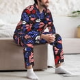 thumbnail image 7 of Naloa American With Lips Men’s Pajamas Set - Long Sleeve Button Down Sleep Shirt and Pajama Bottoms Sleepwear Set-XX-Large, 7 of 7