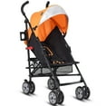 thumbnail image 6 of Costway Folding Lightweight Baby Toddler Umbrella Travel Stroller with Storage Basket Orange, 6 of 10