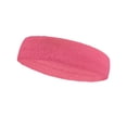 thumbnail image 2 of COUVER Unisex Long Terry Cotton Athletic Head Sweatband Sports Style 3 Pack, Solid Pink, 2 of 7