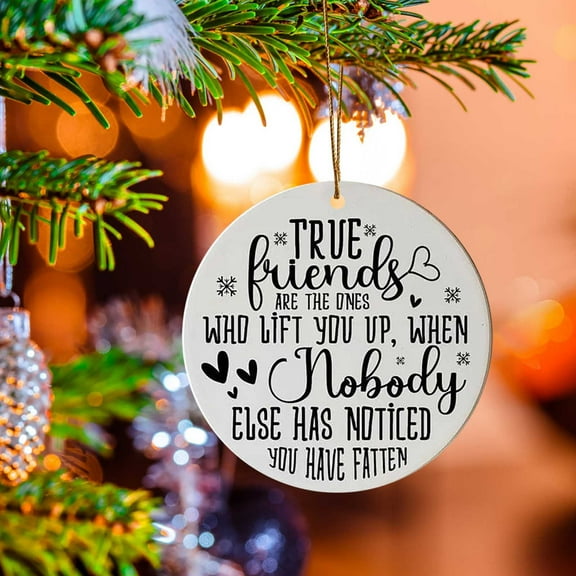 Friendship Christmas Tree Ornament,Porcelain Holiday Decoration,“Our Friendship Isn’t a Big Thing,It’s a Million Little Things”,Snowflake & Leaf Design,Christmas Gift for Friends