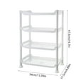 thumbnail image 4 of 4 Tier Bathroom Storage Open Shelf Unit, Free-Standing Plastic Corner Rack Shelving for Kitchen, Living Room, Hallway (White), 4 of 4