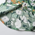 thumbnail image 5 of Baby Boy Girl Summer Outfits Floral Print Peter Pan Collar Girl Dress Kids Short Sleeve Floral Dress Matching Boy Plaid Suspender Outfit Sets, 5 of 8