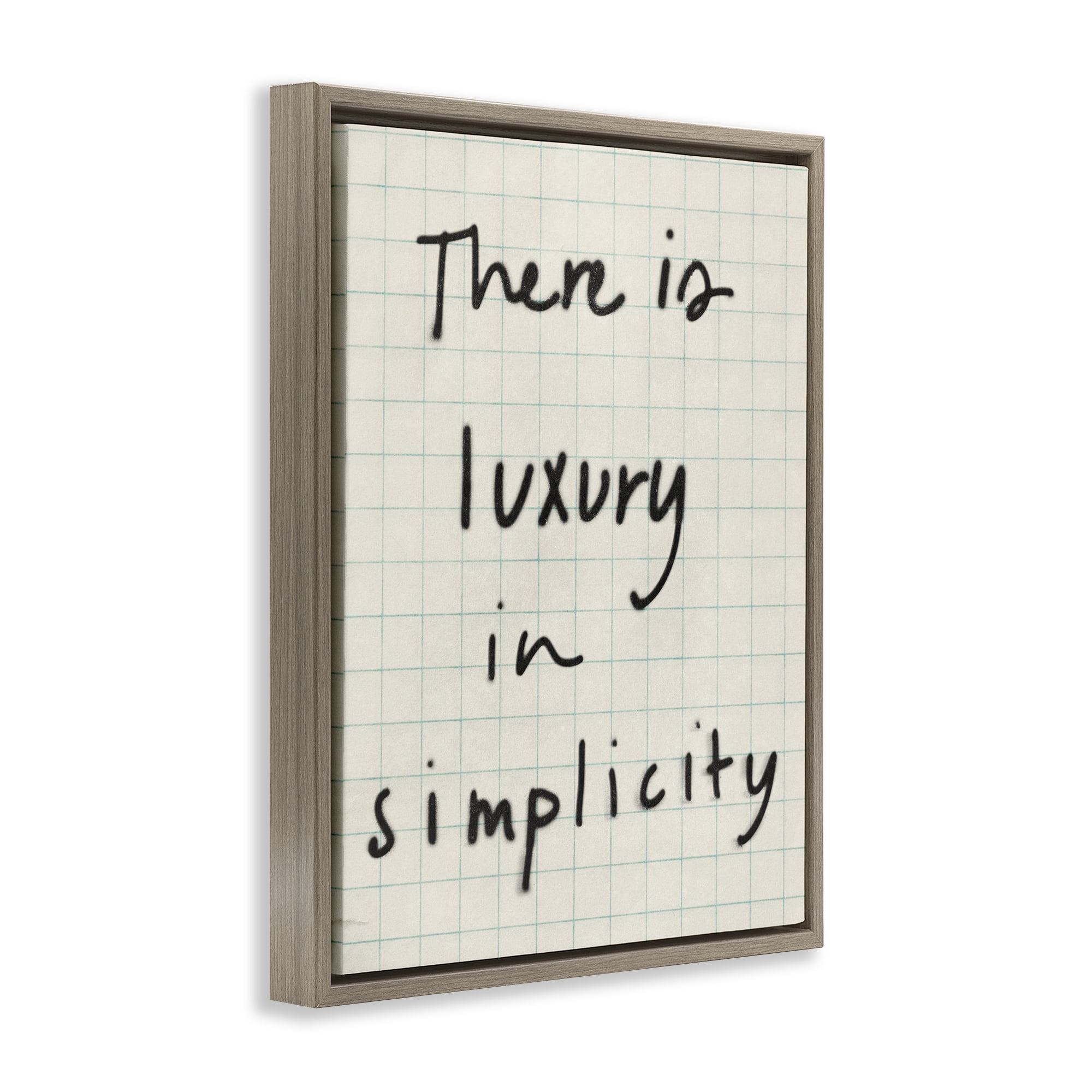 Stupell Industries Luxury In Simplicity Scrawl Brown Framed Floater Canvas Wall Art, design by Victoria Barnes