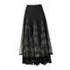 thumbnail image 4 of Falda de baile latino para mujer, cintura elástica, larga, con vuelo y capas Talla L Negro, 4 of 8