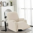 thumbnail image 3 of PrimeBeau High-Stretch Jacquard Recliner Chair Cover Washable Non-Slip Electric Lift Recliner Chair Cover Pet Elder Friendly Furniture Protector with Pockets Ivory, 3 of 8