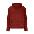 thumbnail image 4 of biudgviw Sweater for Women High Neck Oversized Pullover Tops Long Sleeve Thermal Knit Winter Blouses Fall Clothes, 4 of 7