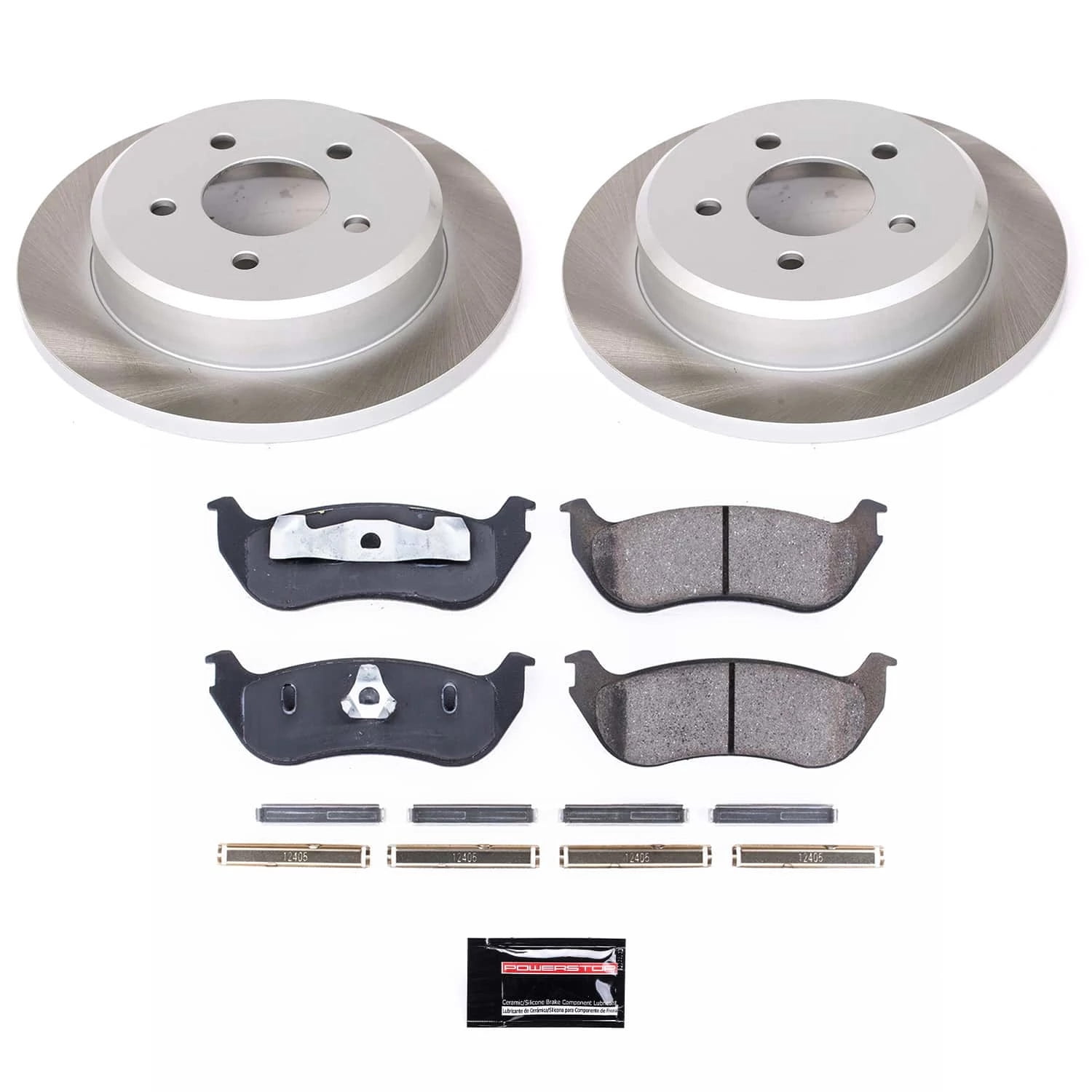 PowerStop Rear Semi-Coated Rotor and Low-Dust Ceramic Brake Pad Kit SC2984