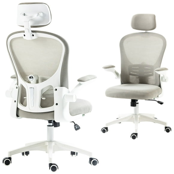 Vinsetto Mesh Office Chair with Headrest, 4D Lumbar Support, Flip-up Arm