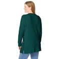 thumbnail image 3 of Woman Within Plus Size Side Button V-Neck Waffle Knit Sweater, 3 of 5