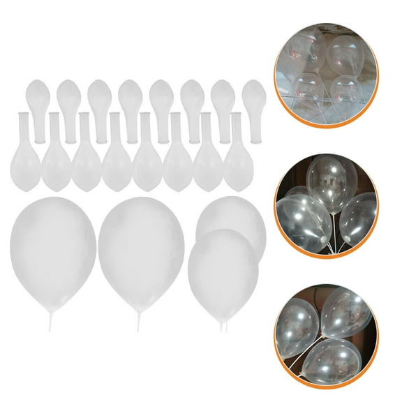WHAMVOX 200pcs White Transparent Latex Balloons for Birthday Wedding Baby Shower Celebration
