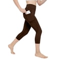 thumbnail image 5 of Mifsaly Girls High Waist Yoga Capris with Pockets Kids Tummy Control Athletic Cropped Leggings Soft Stretchy Running Workout Tights, 5 of 9