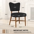thumbnail image 2 of Hawsaiy Dining Chairs Set of 2, Upholstered Fabric Dining Room Chairs, Mid Century Modern Kitchen Chairs with Solid Wood Legs & Cross-Brace Support, Farmhouse Side Chairs for Dining Room, Black, 2 of 10