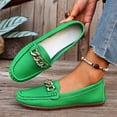 thumbnail image 6 of Women's Fashionable Casual Wear Versatile British Style Plus Size Loafers With Metal Chain Round Toe Flat Sole Pumps Comfortable Slip On Gifts, 6 of 9