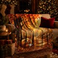 thumbnail image 3 of Serene Autumn Forest Sleeping Fox, Peaceful Woodland Scene, Warm Flannel Blanket for Cabin and Lodge with Detailed Artwork, Wildlife Lovers Thanksgiving Gift, Celestial Home Decor, 3 of 9