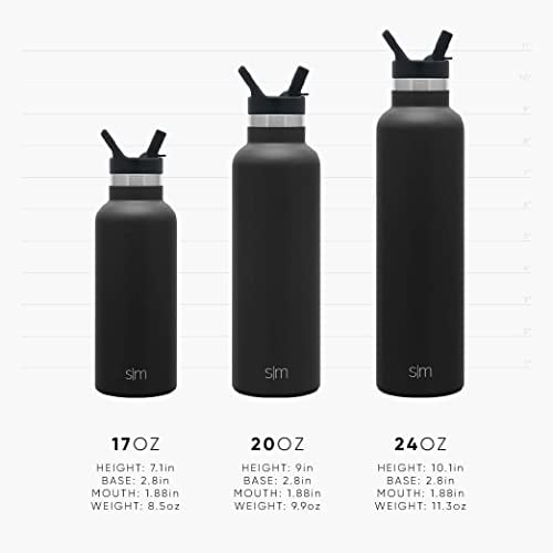 Simple Modern Water Bottle with Straw, Handle, and Chug Lid Vacuum  Insulated Stainless Steel Metal Thermos Bottles | Large Leak Proof BPA-Free  Flask