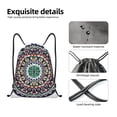 thumbnail image 3 of Kdxio Colorful With Blue Oriental Print Drawstring Backpack Bag,Waterproof Draw String Back Sack, Gym Drawstring Bags Swim Bag For Unisex, 3 of 5