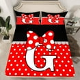 thumbnail image 2 of Erosebridal Princess Bow Bed Sheets Set Twin Size, Initial Letter G Bed Sheets Twin, Polka Dot Decor 3-Piece, 2 of 7