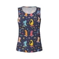 thumbnail image 3 of Picia Cartoon Dinosaur Pattern Women's Workout Tank Top,Breathable Activewear,Slim Fit Athletic Top,Versatile Workout Moisture-wicking top-Large, 3 of 9