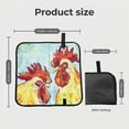 thumbnail image 3 of Watercolor Roosters Foldable Seat Cushion for Bleachers, Stadium Seats, Camping & Outdoor Events, Portable Lightweight Pad with Carabiner, 3 of 6