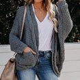 thumbnail image 4 of Women's Knit Cardigans Loose Slouchy Oversized Wrap Chunky Pocket Sweaters Coat, 4 of 9