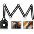 thumbnail image 3 of Multi-Angle Measuring Ruler with Positioning Hole, 6-Sided Aluminum Alloy Folding Ruler,Template Measuring Tool,Black, 3 of 5