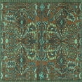 thumbnail image 1 of Ahgly Company Indoor Square Persian Turquoise Blue Traditional Area Rugs, 8' Square, 1 of 4